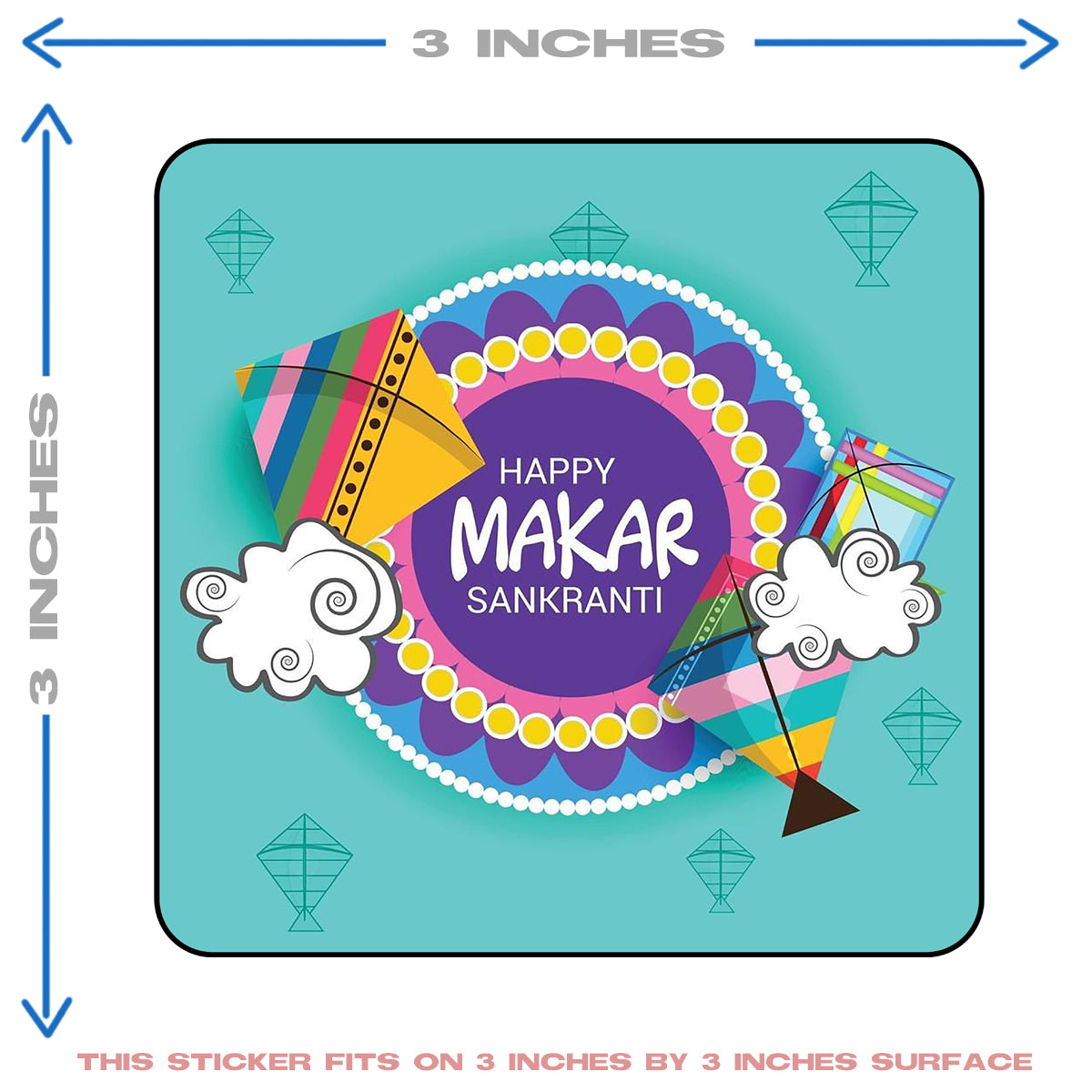 HAPPY MAKAR SANKRATI KITE HEAT PATCH